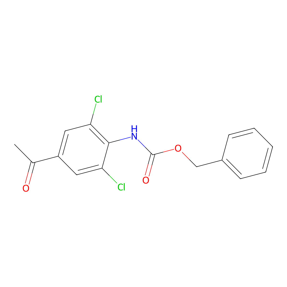 benzyl N-(4-acetyl-2,6-dichlorophenyl)carbamate molecular structure, CAS 60677-32-9