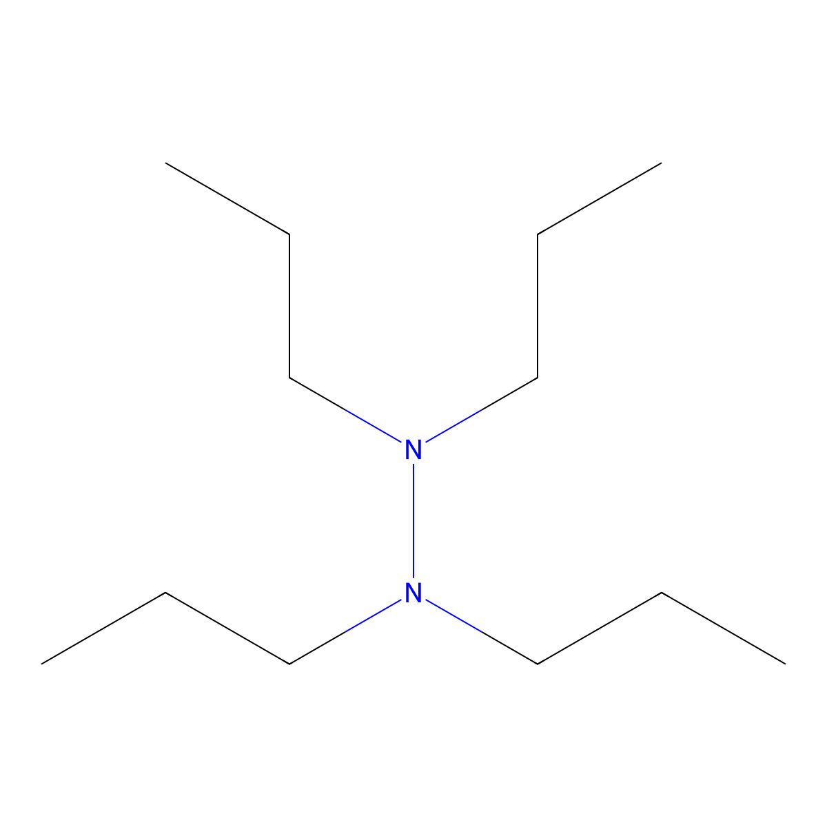 Tetrapropylhydrazine molecular structure, CAS 60678-69-5