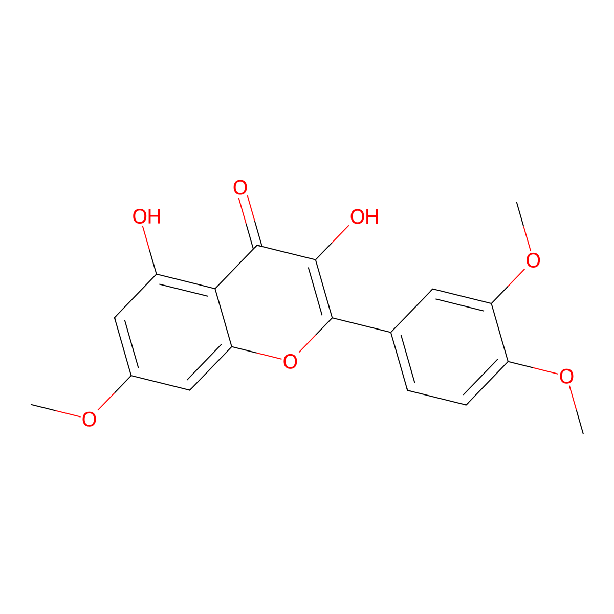 Quercetin 3',4',7-trimethyl ether molecular structure, CAS 6068-80-0