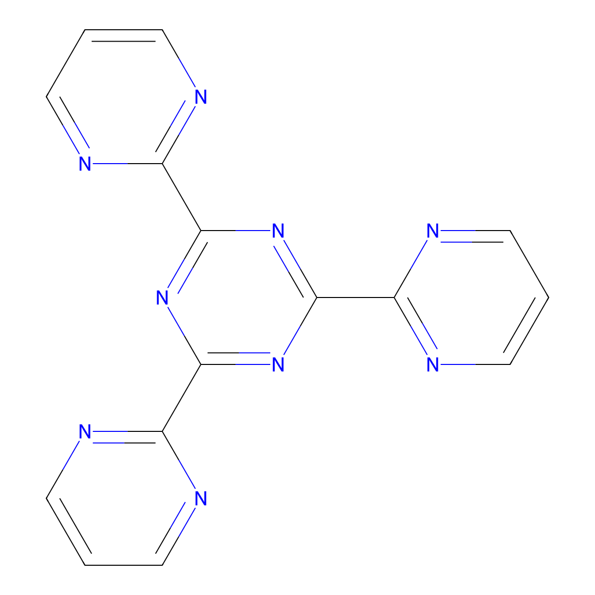 2,4,6-Tri(pyrimidin-2-yl)-1,3,5-triazine molecular structure, CAS 60681-68-7