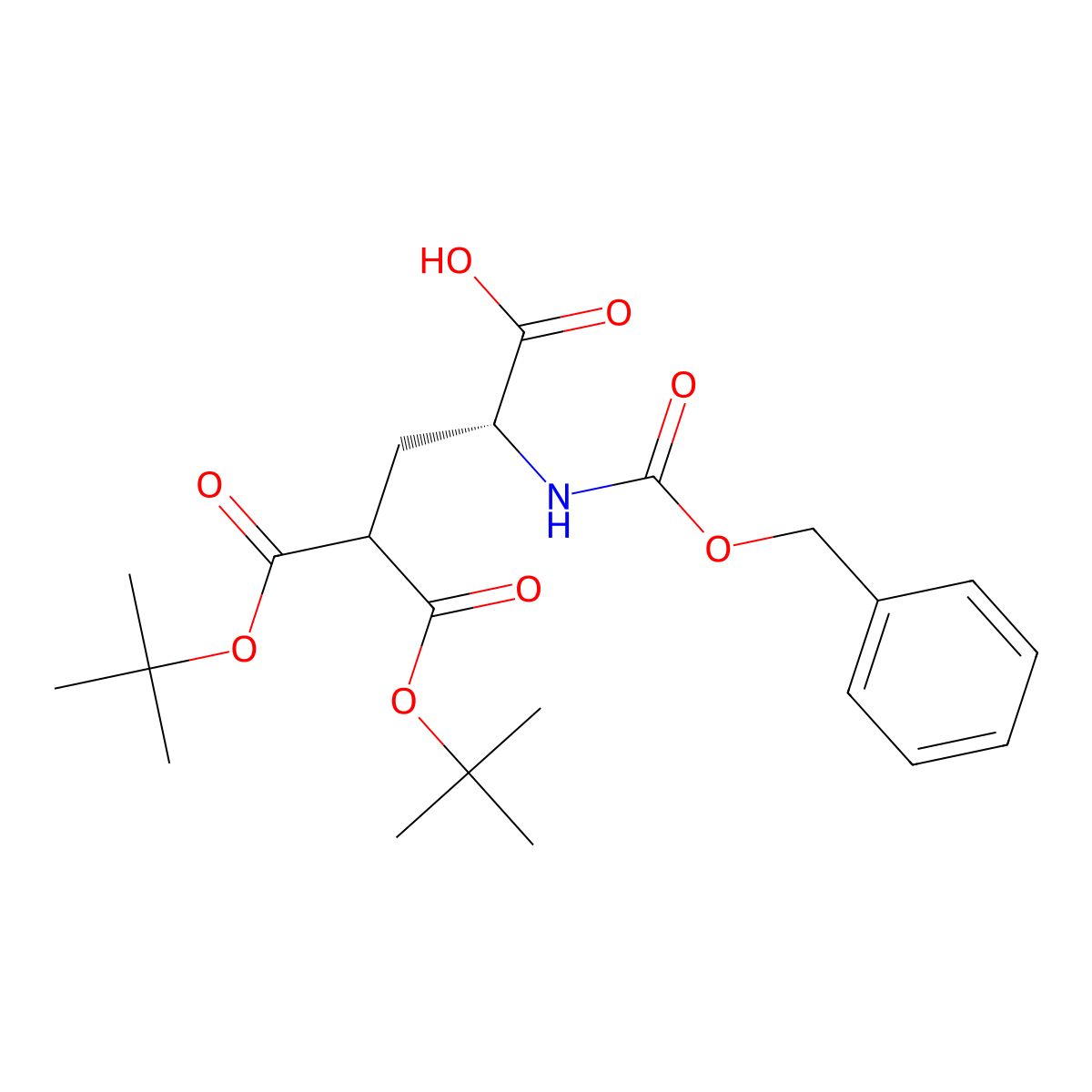 (2R)-5-[(2-methylpropan-2-yl)oxy]-4-[(2-methylpropan-2-yl)oxycarbonyl]-5-oxo-2-(phenylmethoxycarbonylamino)pentanoic acid molecular structure, CAS 60686-52-4