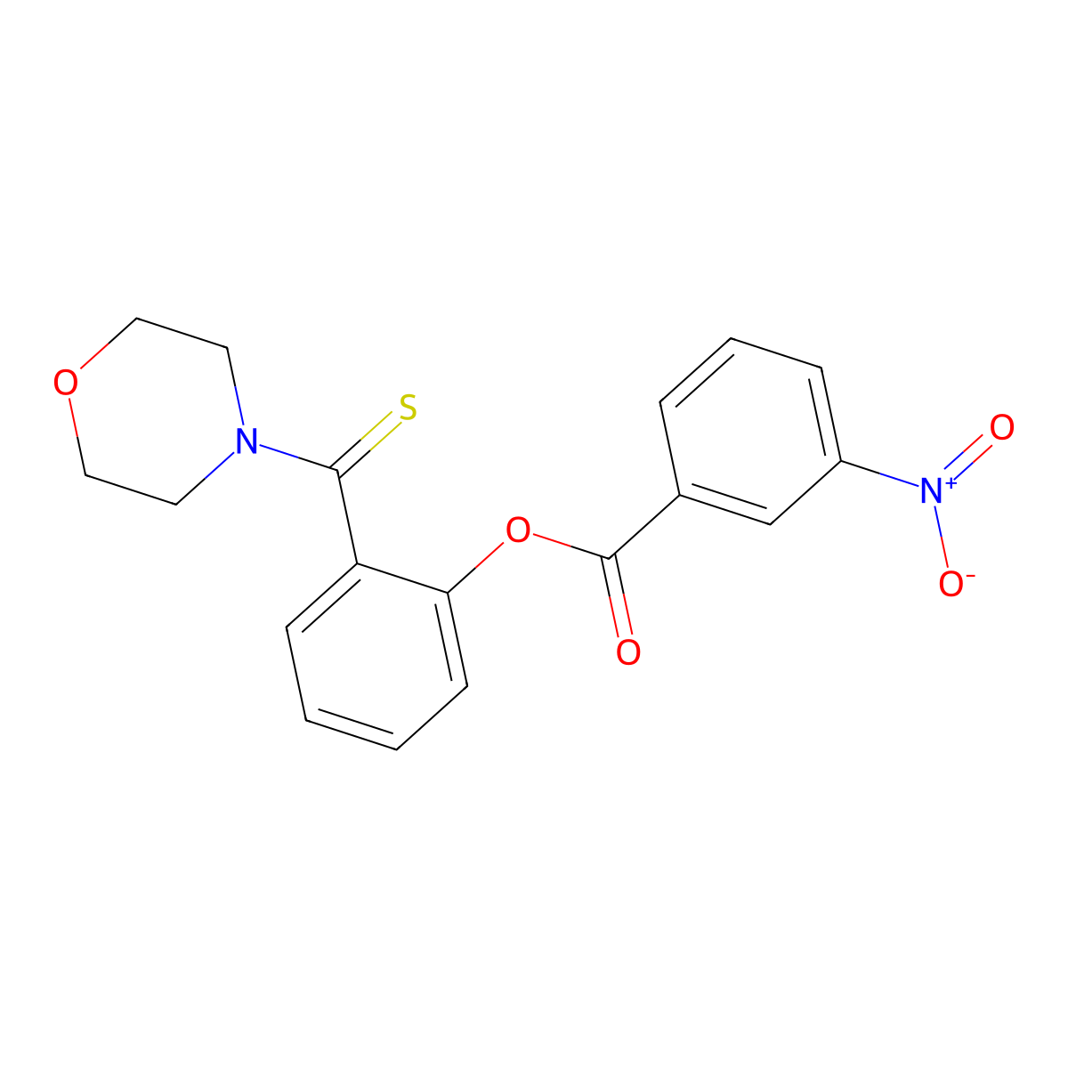 [2-(Morpholine-4-carbothioyl)phenyl] 3-nitrobenzoate molecular structure, CAS 6069-76-7