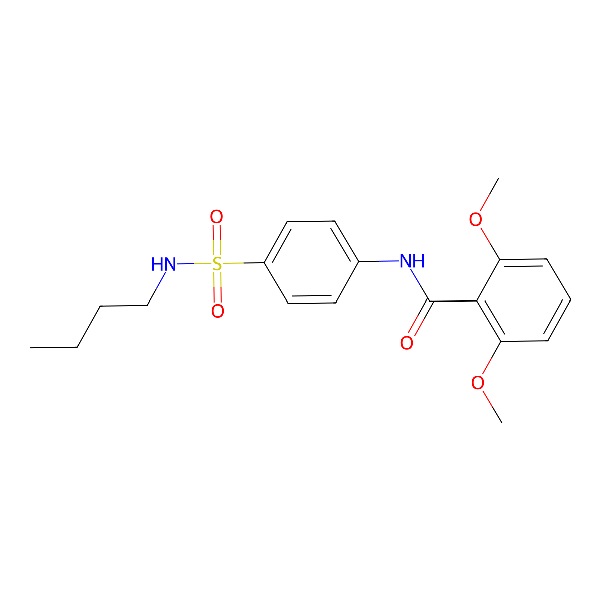N-[4-(butylsulfamoyl)phenyl]-2,6-dimethoxybenzamide molecular structure, CAS 606922-65-0