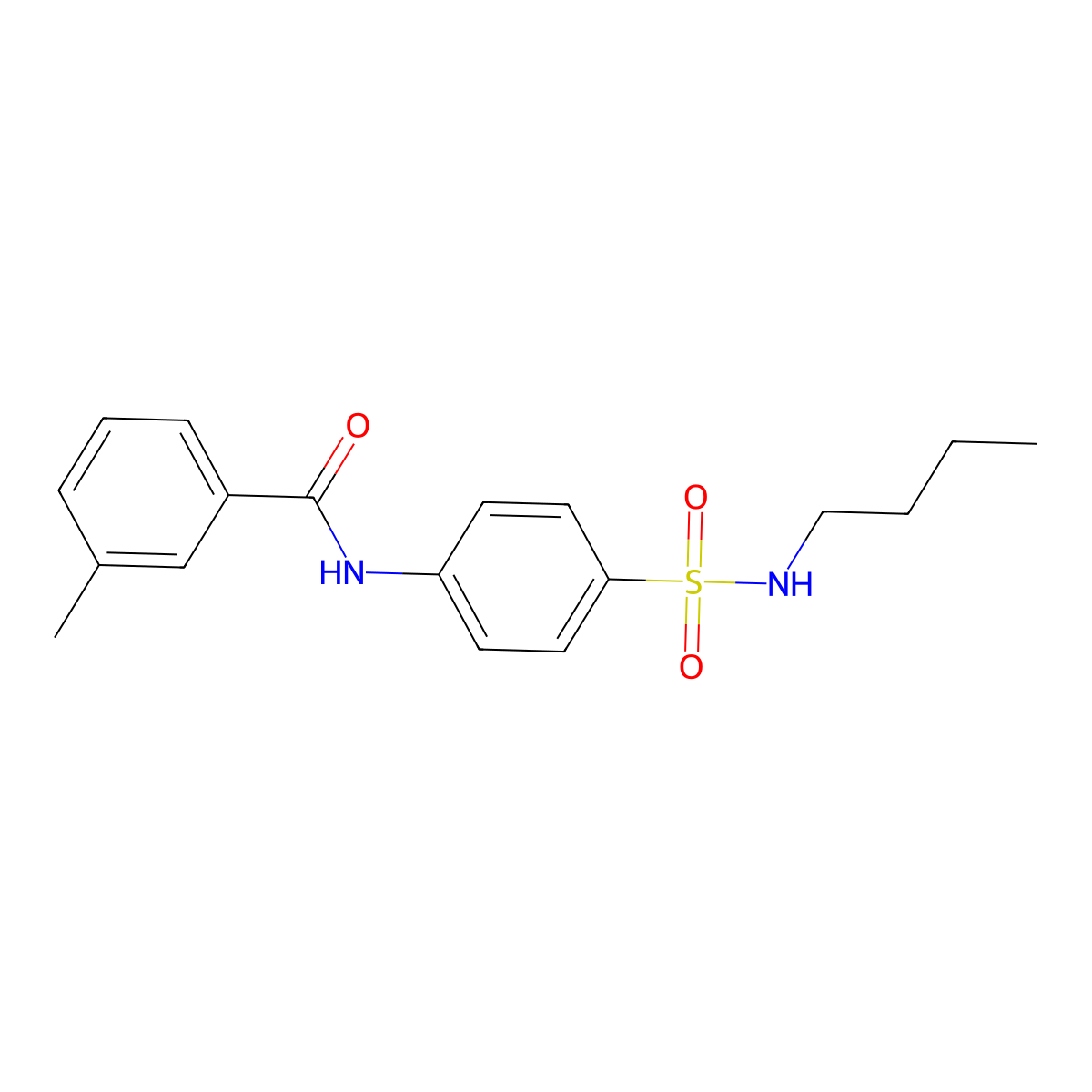 N-[4-(butylsulfamoyl)phenyl]-3-methylbenzamide molecular structure, CAS 606922-67-2