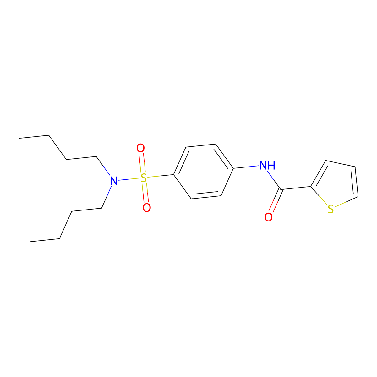 N-[4-(dibutylsulfamoyl)phenyl]thiophene-2-carboxamide molecular structure, CAS 606922-71-8