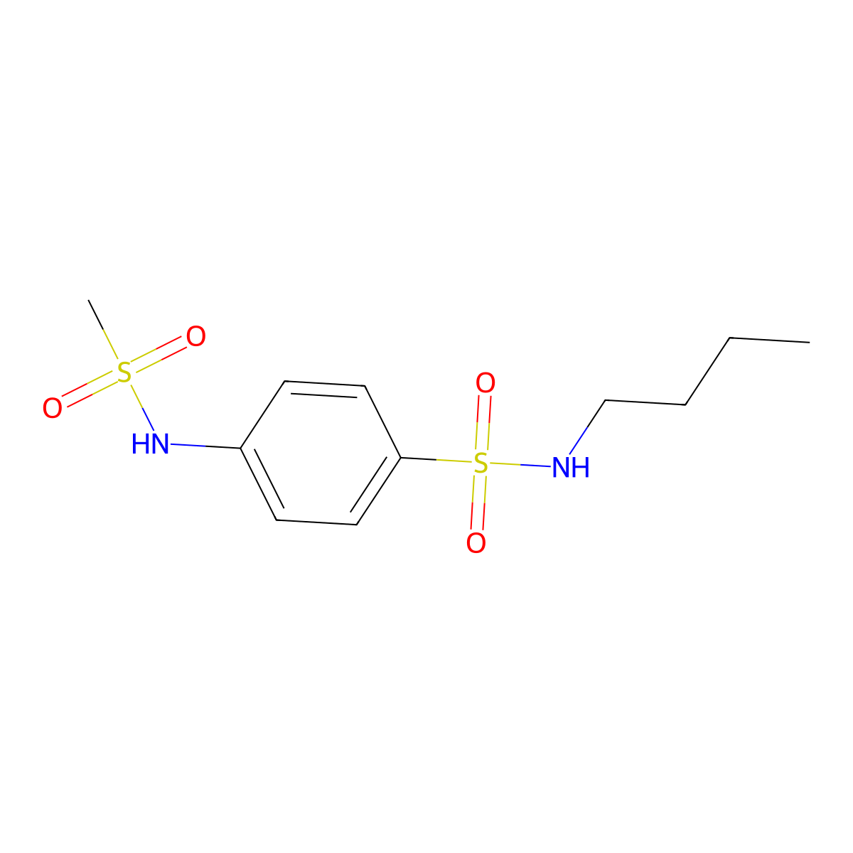 N-butyl-4-(methanesulfonamido)benzenesulfonamide molecular structure, CAS 606922-77-4