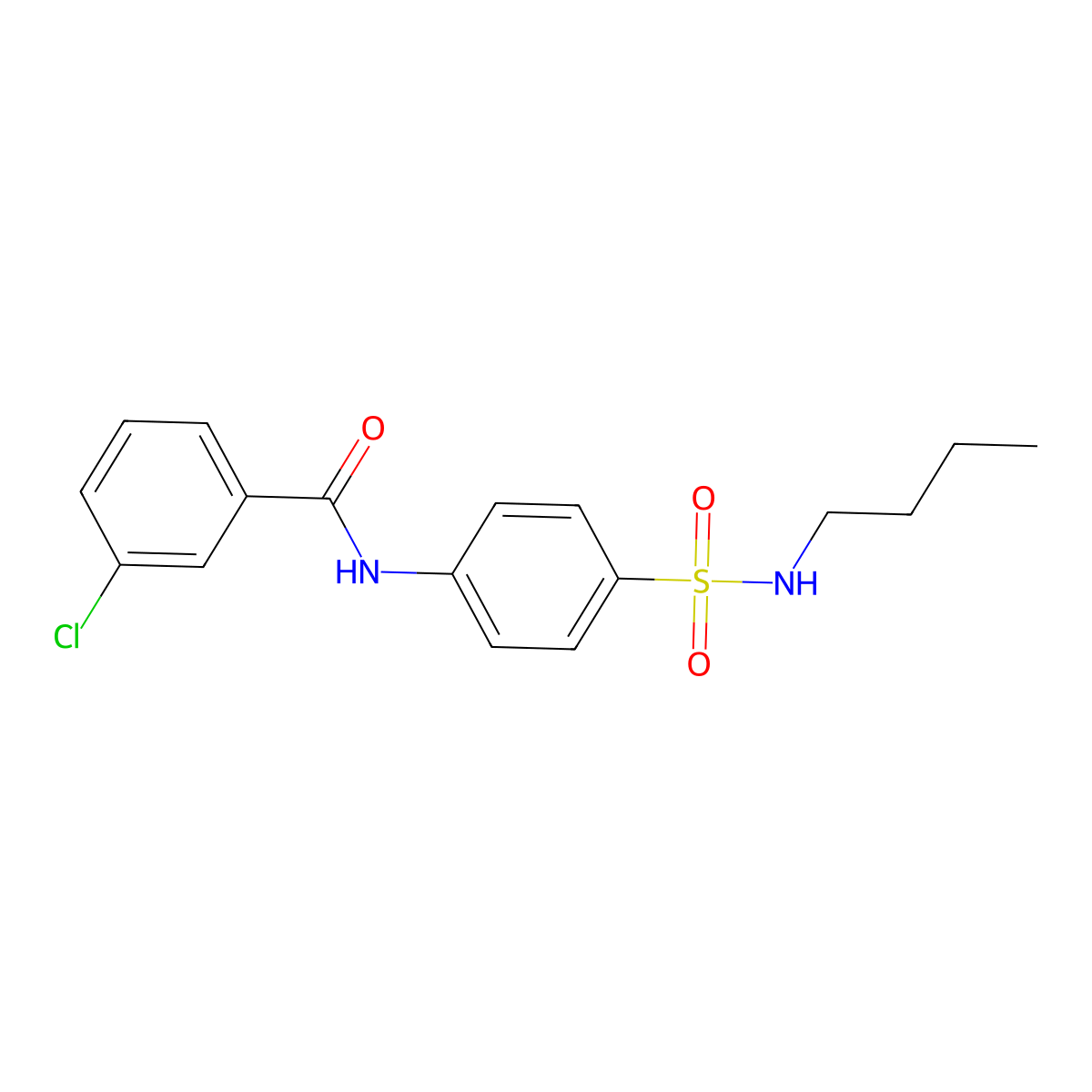 N-[4-(butylsulfamoyl)phenyl]-3-chlorobenzamide molecular structure, CAS 606922-80-9