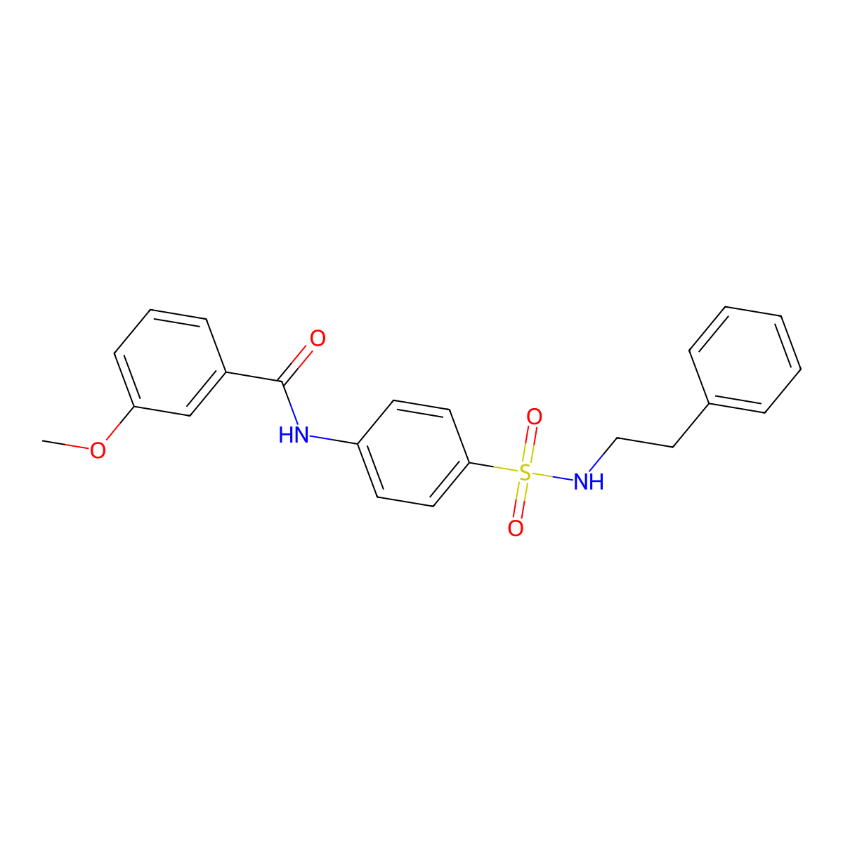 3-methoxy-N-{4-[(2-phenylethyl)sulfamoyl]phenyl}benzamide molecular structure, CAS 606922-89-8