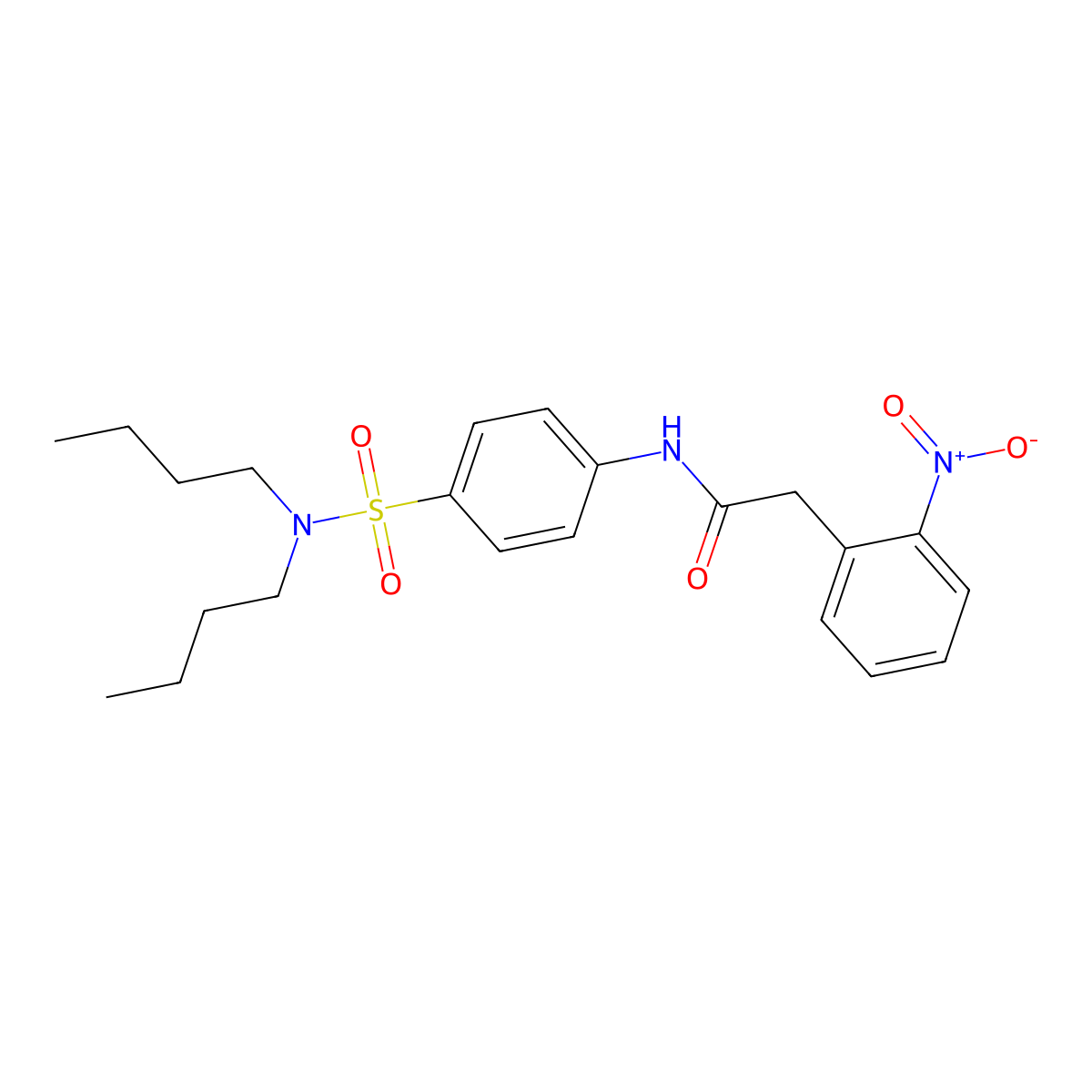 N-[4-(dibutylsulfamoyl)phenyl]-2-(2-nitrophenyl)acetamide molecular structure, CAS 606922-96-7