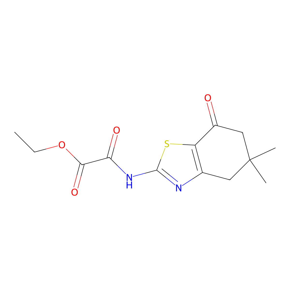 Ethyl [(5,5-dimethyl-7-oxo-4,5,6,7-tetrahydro-1,3-benzothiazol-2-yl)amino](oxo)acetate molecular structure, CAS 606923-03-9