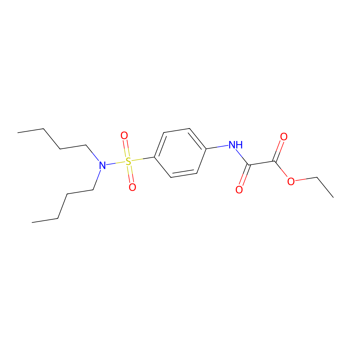 Ethyl {[4-(dibutylsulfamoyl)phenyl]carbamoyl}formate molecular structure, CAS 606923-04-0