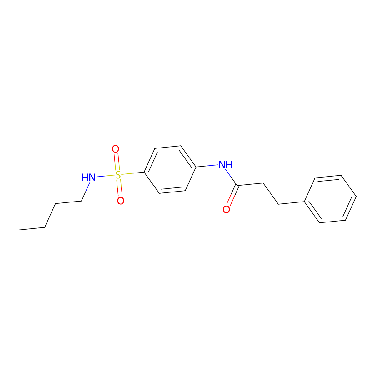 N-[4-(butylsulfamoyl)phenyl]-3-phenylpropanamide molecular structure, CAS 606923-06-2