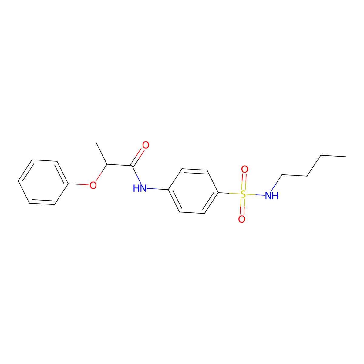 N-[4-(butylsulfamoyl)phenyl]-2-phenoxypropanamide molecular structure, CAS 606923-11-9