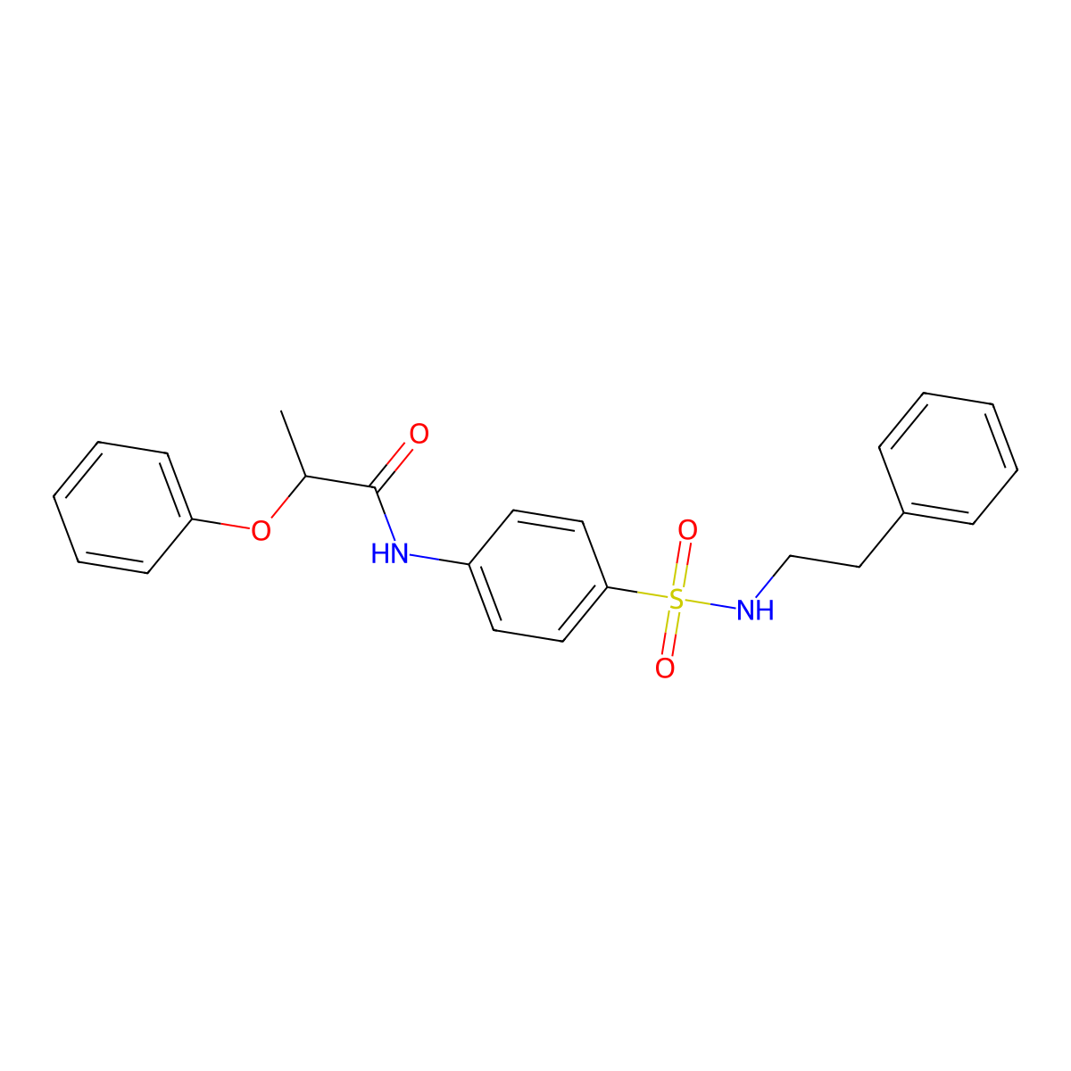 2-phenoxy-N-{4-[(2-phenylethyl)sulfamoyl]phenyl}propanamide molecular structure, CAS 606923-12-0