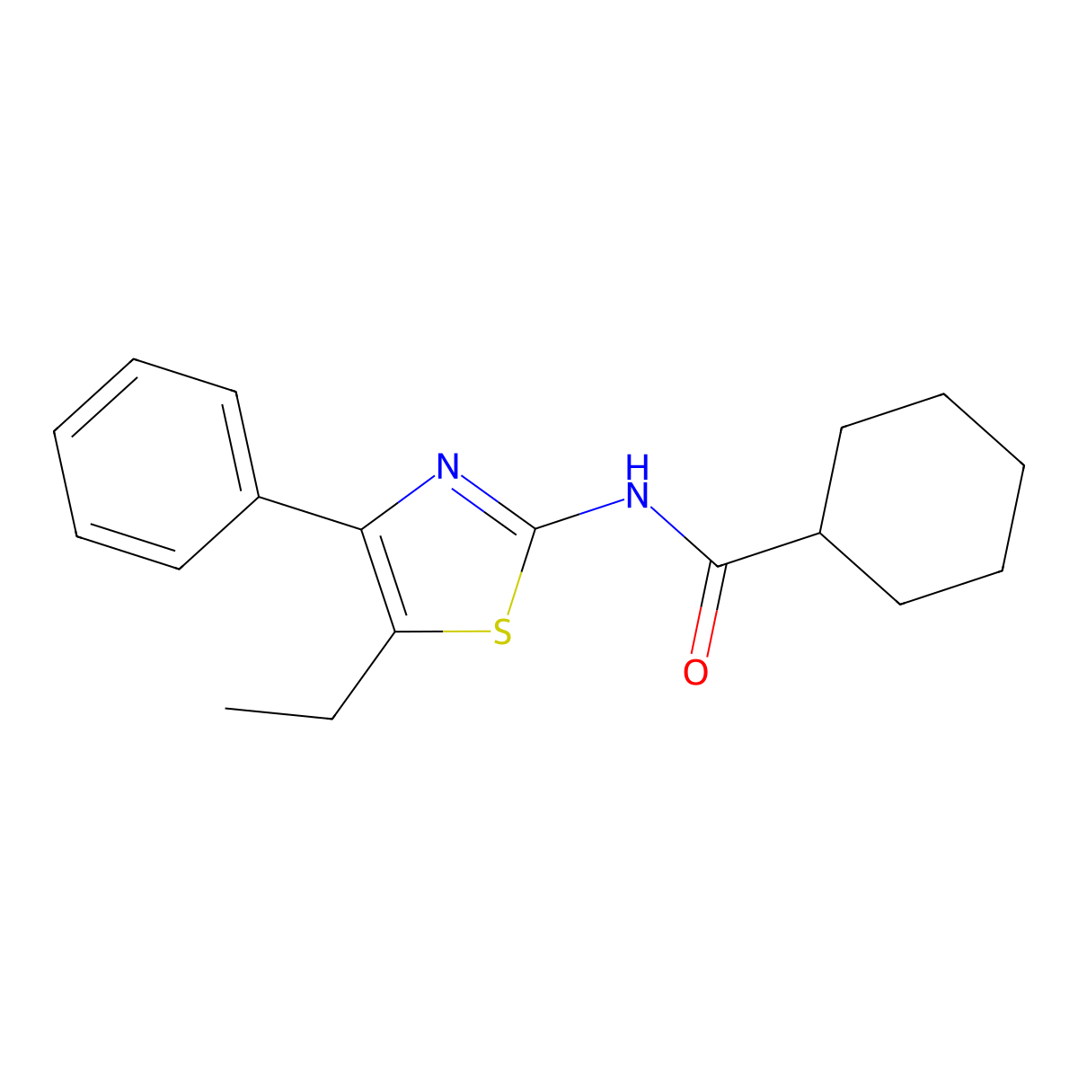 N-(5-ethyl-4-phenyl-1,3-thiazol-2-yl)cyclohexanecarboxamide molecular structure, CAS 606923-14-2