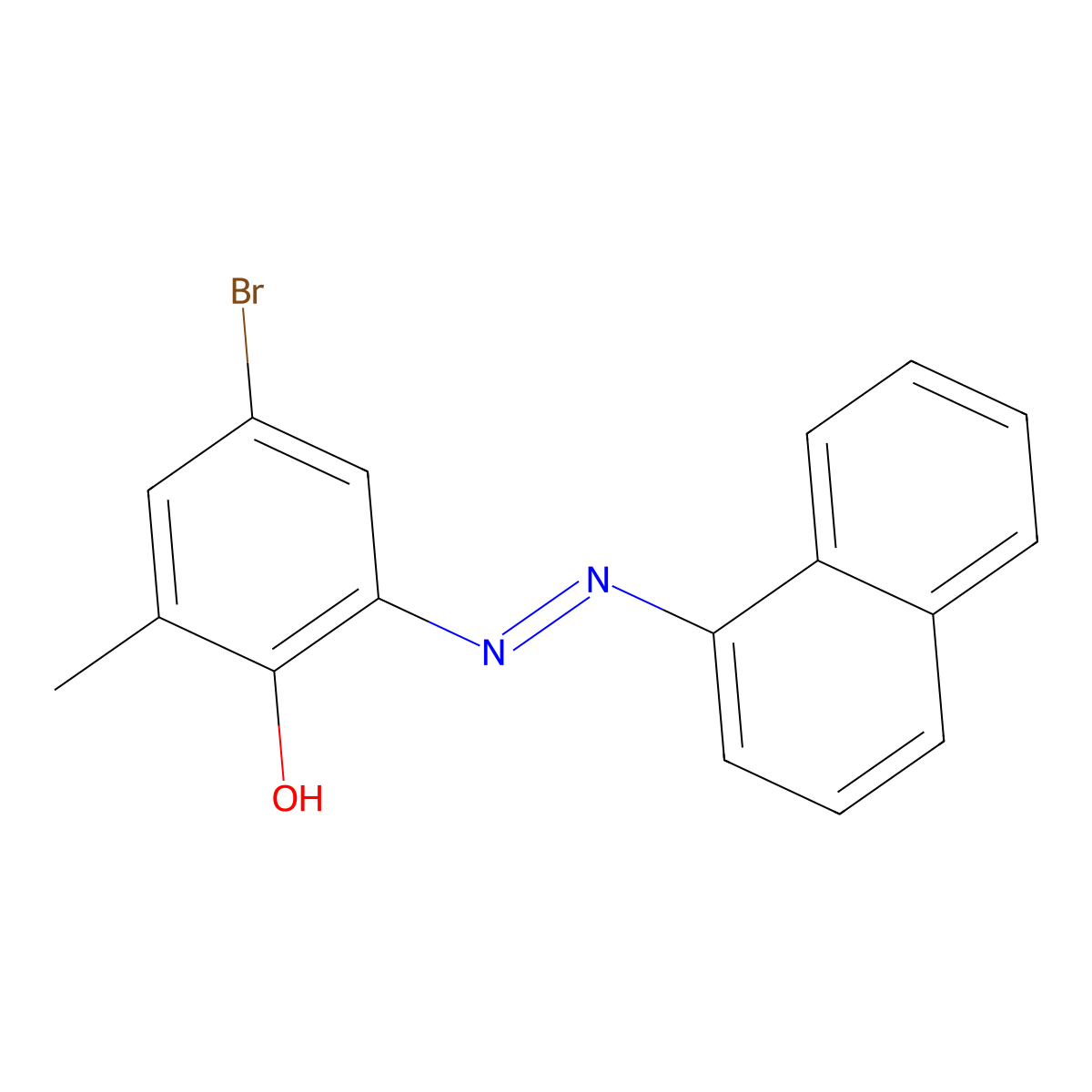 4-Bromo-2-methyl-6-(1-naphthyldiazenyl)phenol molecular structure, CAS 606923-33-5