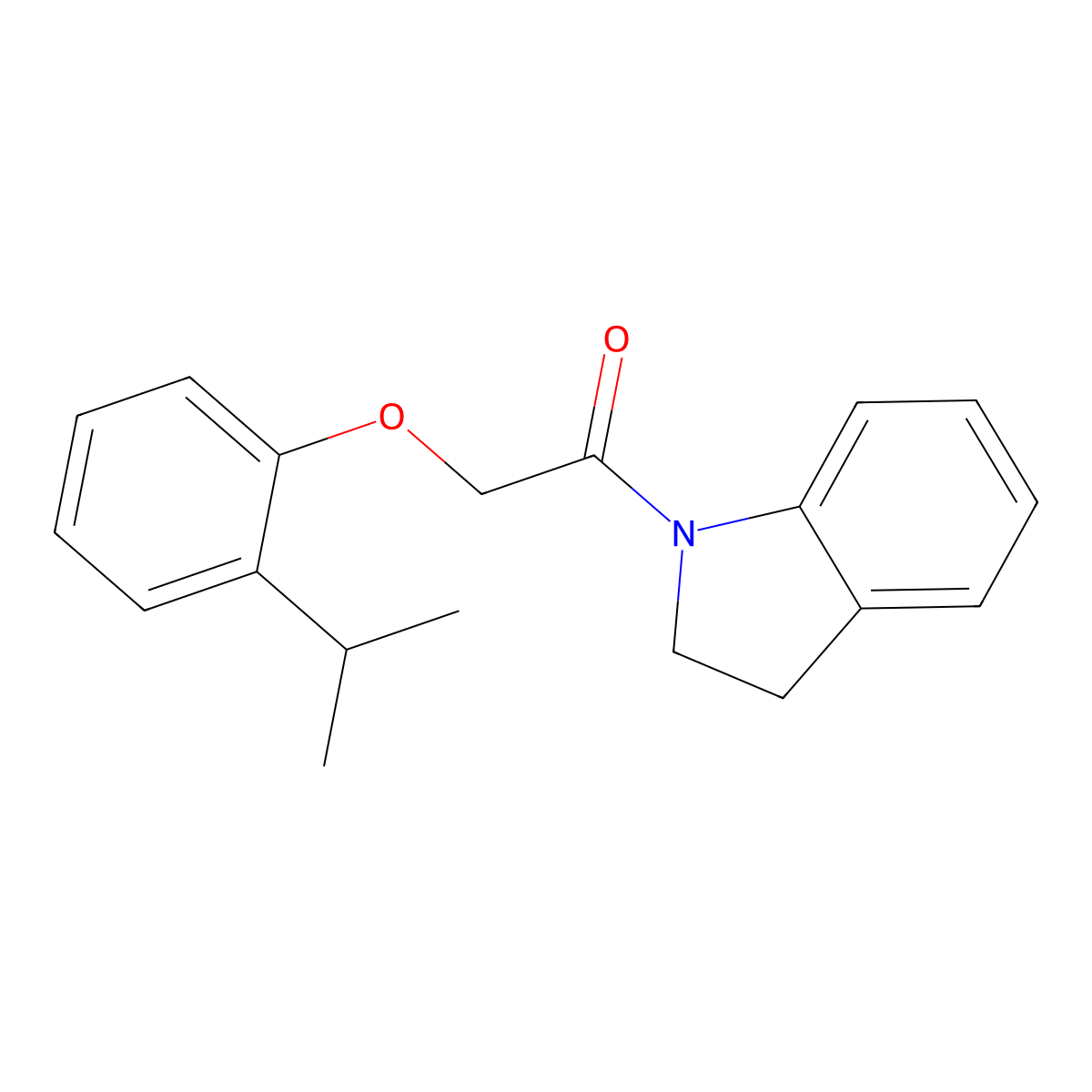 1-(2,3-Dihydroindol-1-yl)-2-(2-propan-2-ylphenoxy)ethanone molecular structure, CAS 606923-49-3