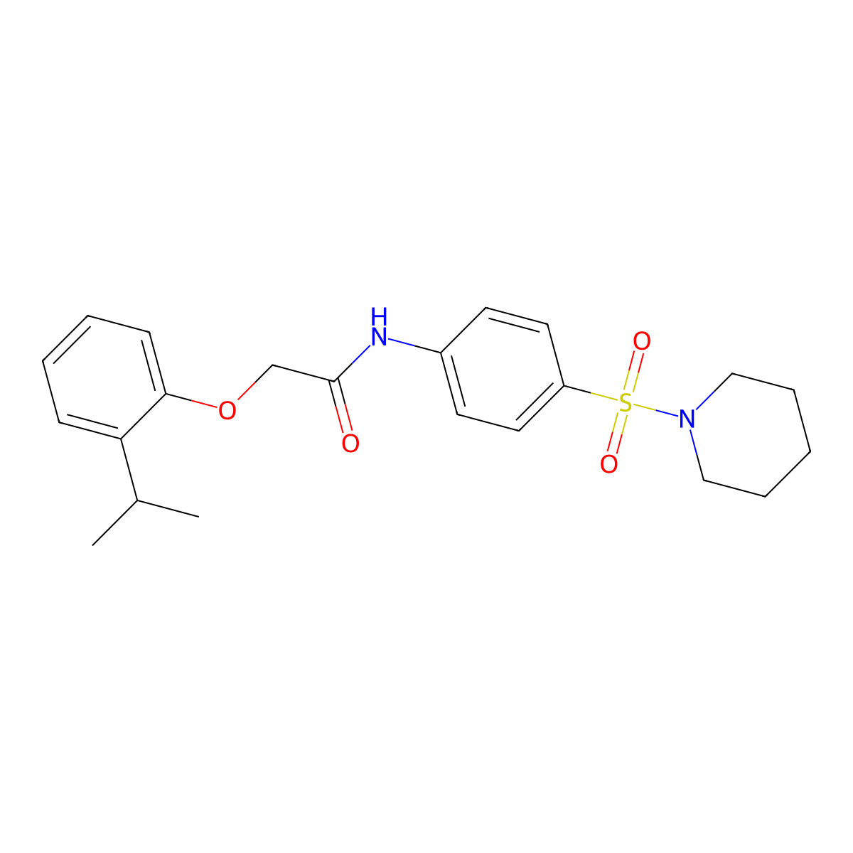 2-(2-isopropylphenoxy)-N-[4-(1-piperidinylsulfonyl)phenyl]acetamide molecular structure, CAS 606923-51-7