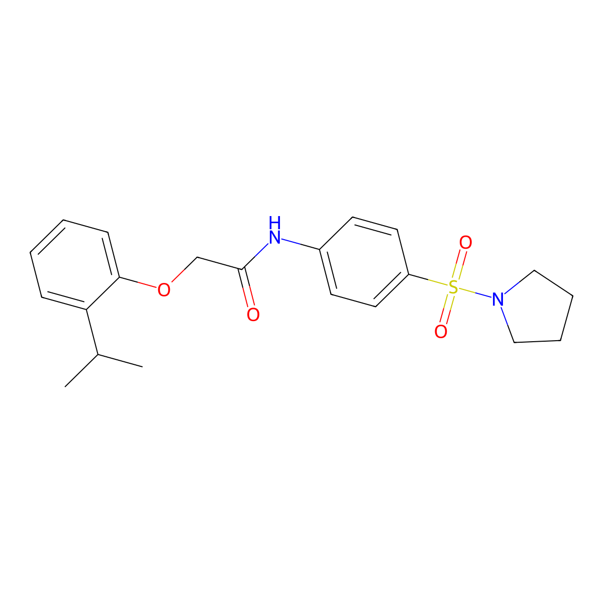 2-(2-isopropylphenoxy)-N-[4-(1-pyrrolidinylsulfonyl)phenyl]acetamide molecular structure, CAS 606923-52-8
