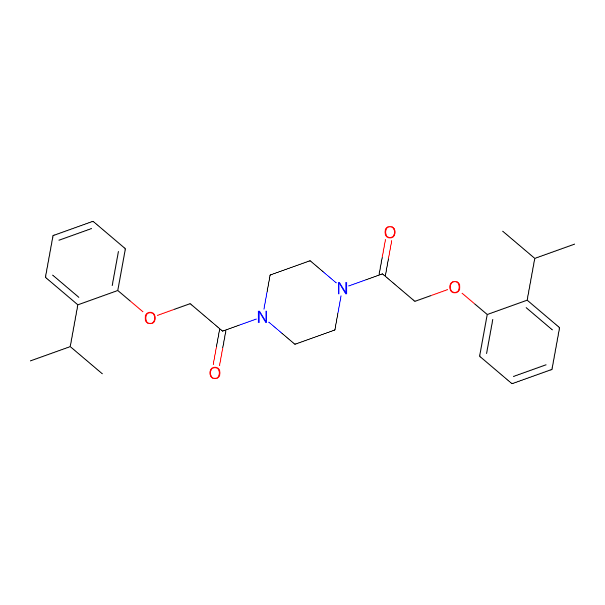 1,4-Bis[(2-isopropylphenoxy)acetyl]piperazine molecular structure, CAS 606923-56-2