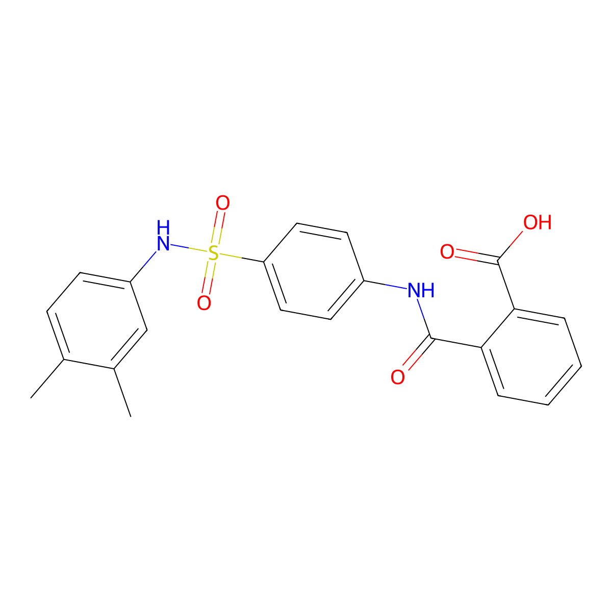 2-({4-[(3,4-Dimethylphenyl)sulfamoyl]phenyl}carbamoyl)benzoic acid molecular structure, CAS 606924-86-1