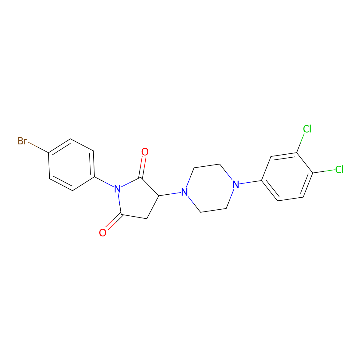 1-(4-Bromophenyl)-3-[4-(3,4-dichlorophenyl)piperazin-1-yl]pyrrolidine-2,5-dione molecular structure, CAS 606925-05-7