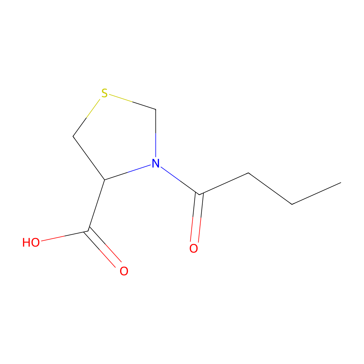 3-Butanoyl-1,3-thiazolidine-4-carboxylic acid molecular structure, CAS 606935-22-2