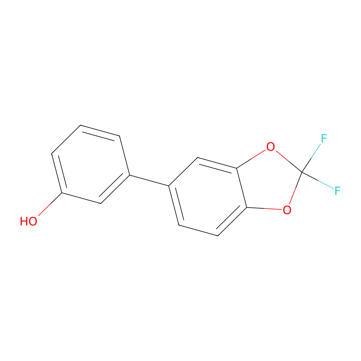 3-(2,2-Difluoro-1,3-benzodioxol-5-yl)phenol molecular structure, CAS 606940-27-6