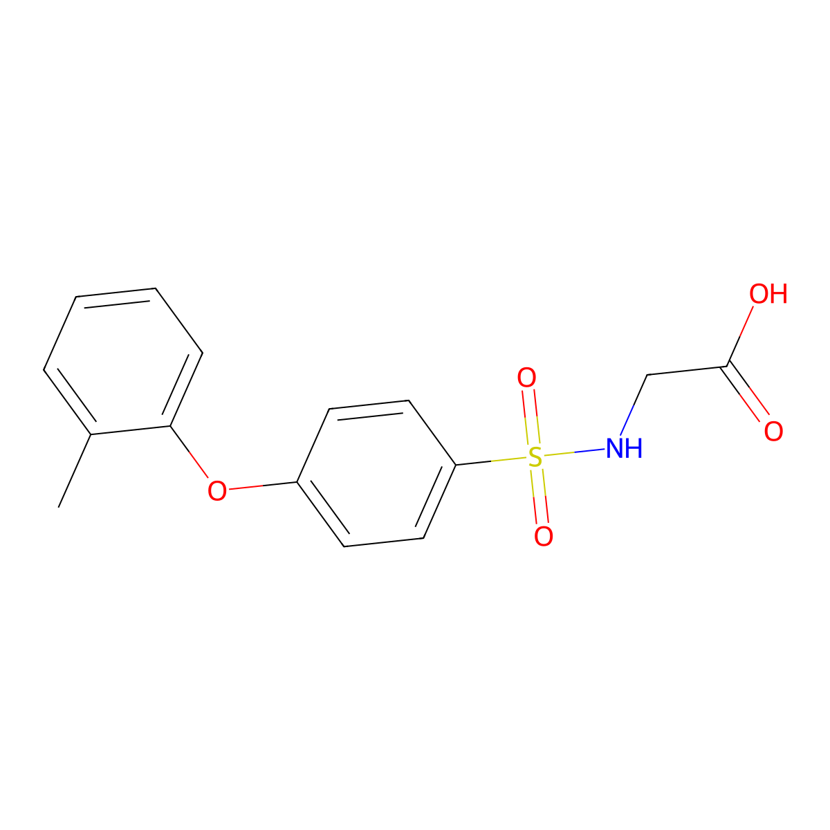 ((4-(o-Tolyloxy)phenyl)sulfonyl)glycine molecular structure, CAS 606944-16-5