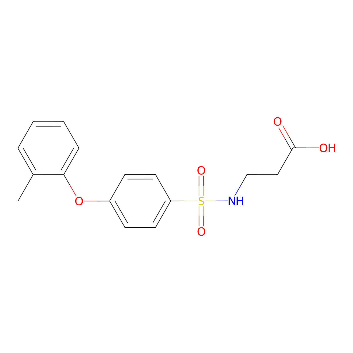 3-((4-(o-Tolyloxy)phenyl)sulfonamido)propanoic acid molecular structure, CAS 606944-17-6