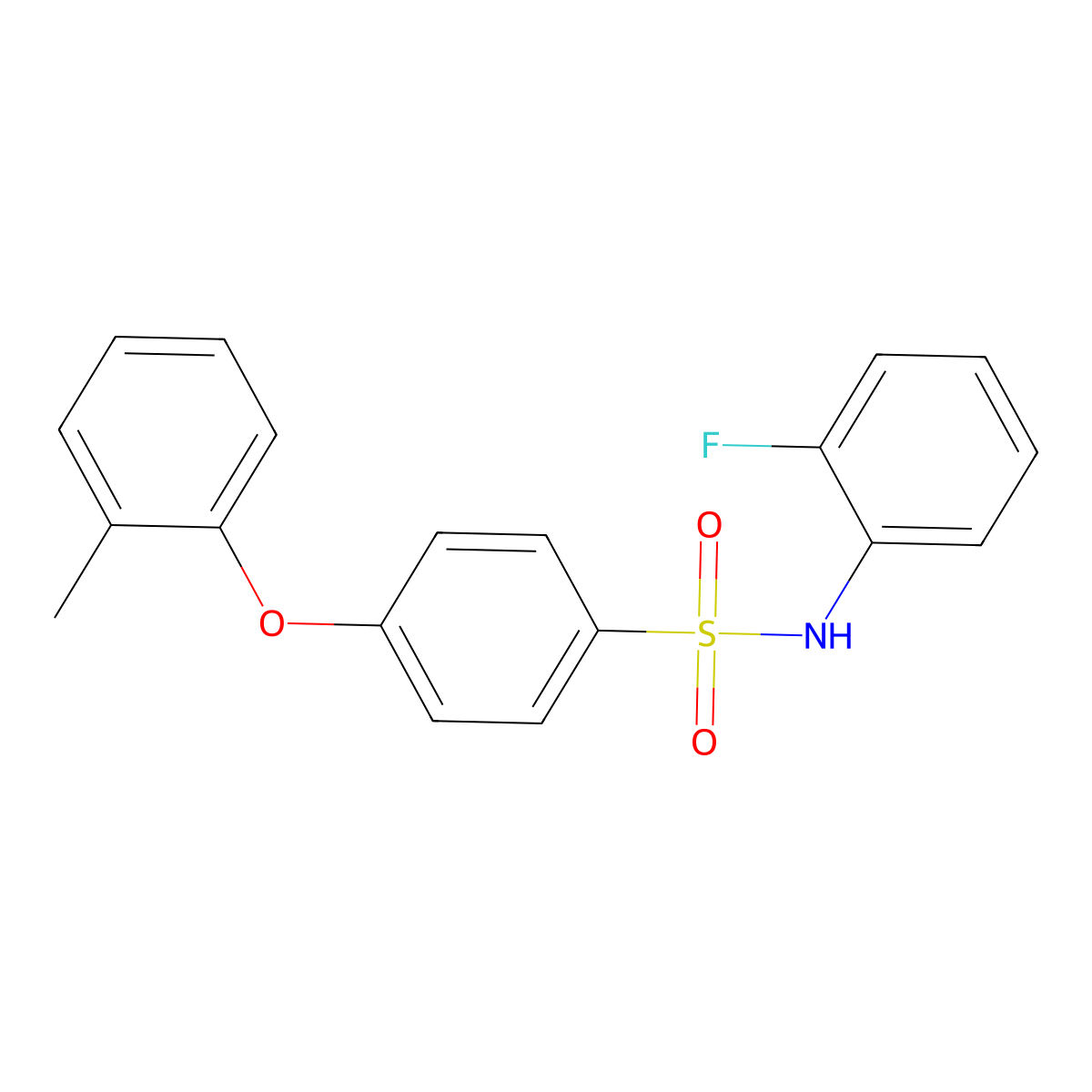 N-(2-fluorophenyl)-4-(2-methylphenoxy)benzenesulfonamide molecular structure, CAS 606944-21-2