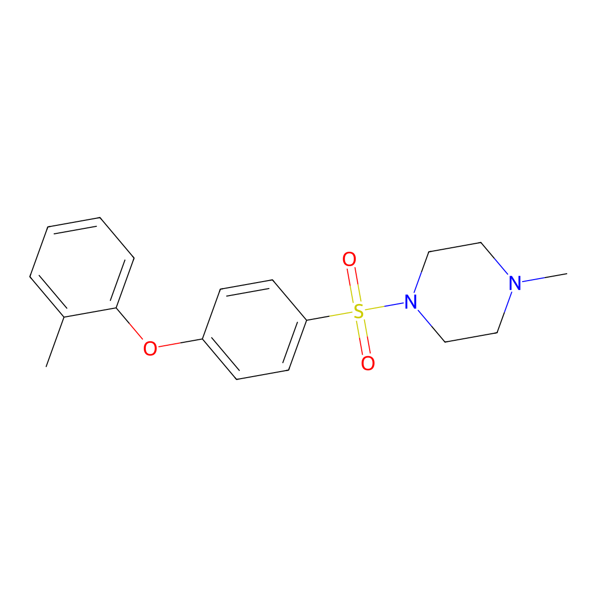 1-Methyl-4-((4-(o-tolyloxy)phenyl)sulfonyl)piperazine molecular structure, CAS 606944-23-4