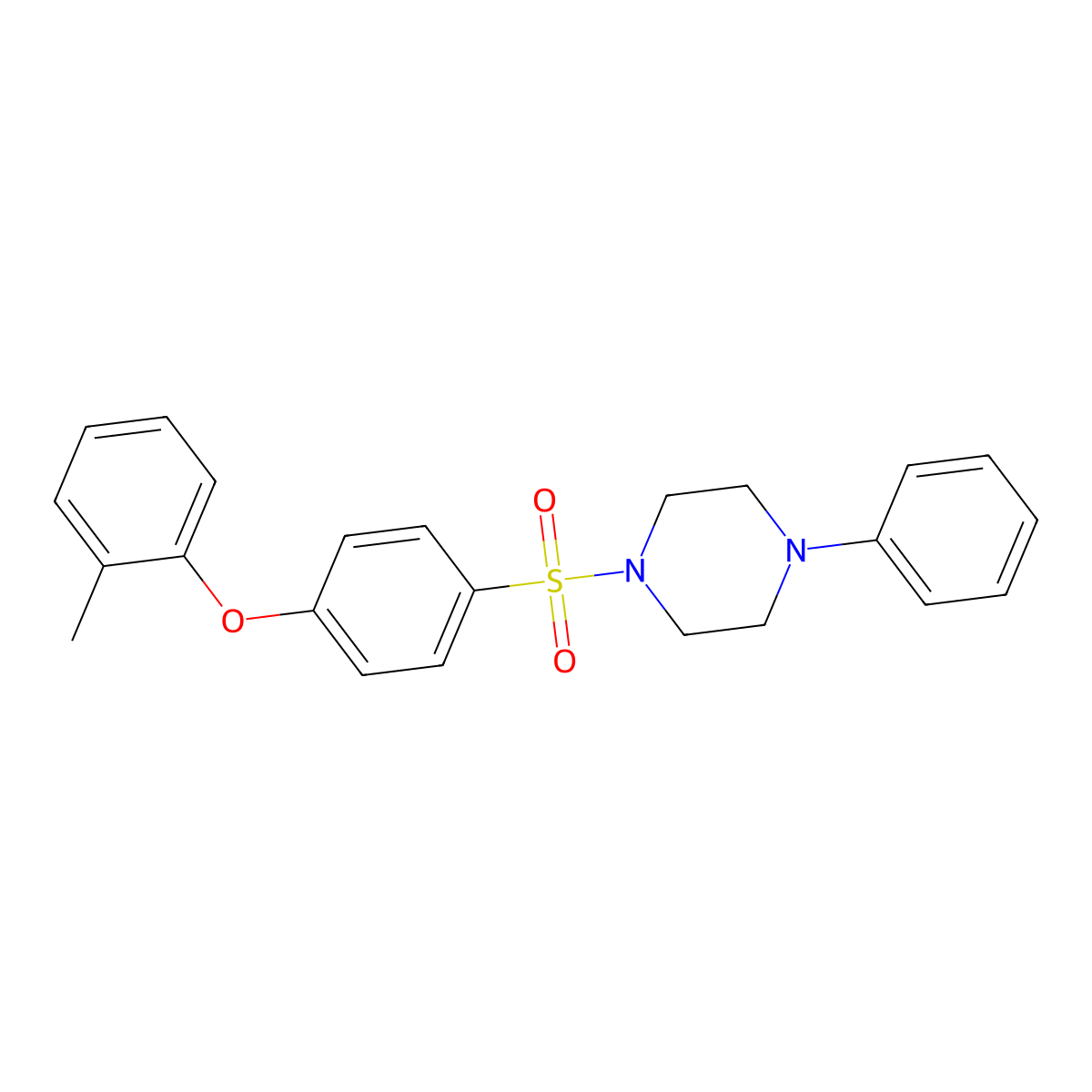 1-Phenyl-4-((4-(o-tolyloxy)phenyl)sulfonyl)piperazine molecular structure, CAS 606944-25-6