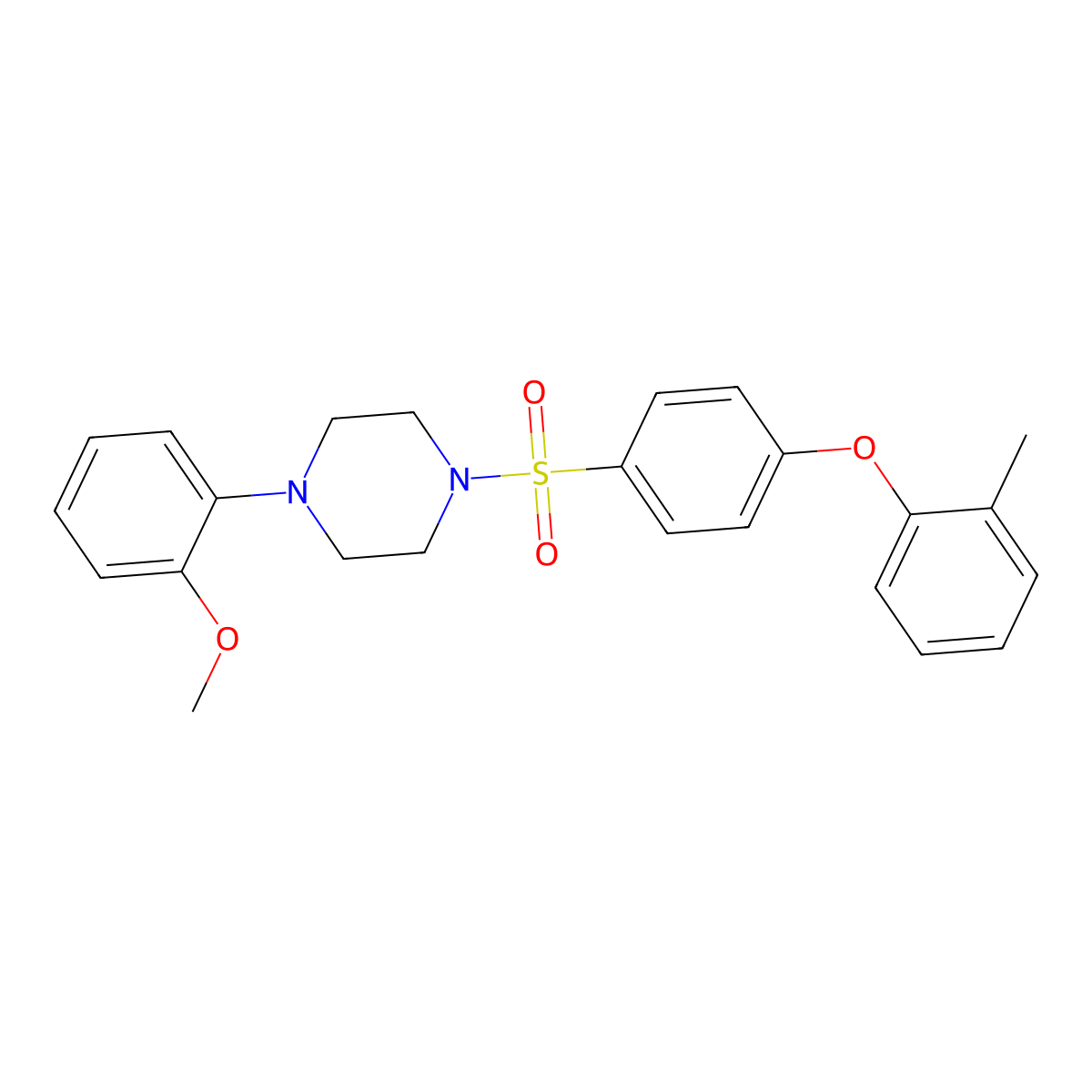 1-(2-Methoxyphenyl)-4-((4-(o-tolyloxy)phenyl)sulfonyl)piperazine molecular structure, CAS 606944-27-8