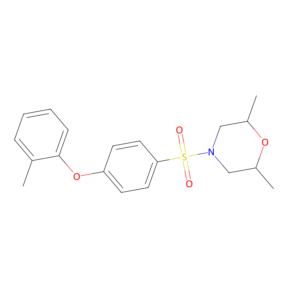2,6-Dimethyl-4-((4-(o-tolyloxy)phenyl)sulfonyl)morpholine molecular structure, CAS 606944-34-7