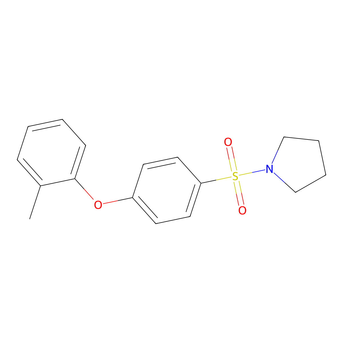 1-((4-(o-Tolyloxy)phenyl)sulfonyl)pyrrolidine molecular structure, CAS 606944-39-2