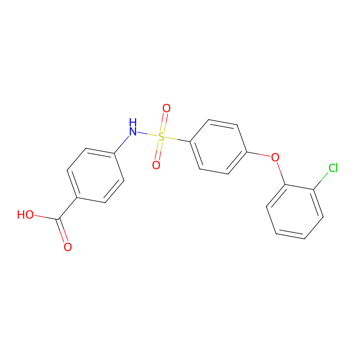 4-((4-(2-Chlorophenoxy)phenyl)sulfonamido)benzoic acid molecular structure, CAS 606944-48-3
