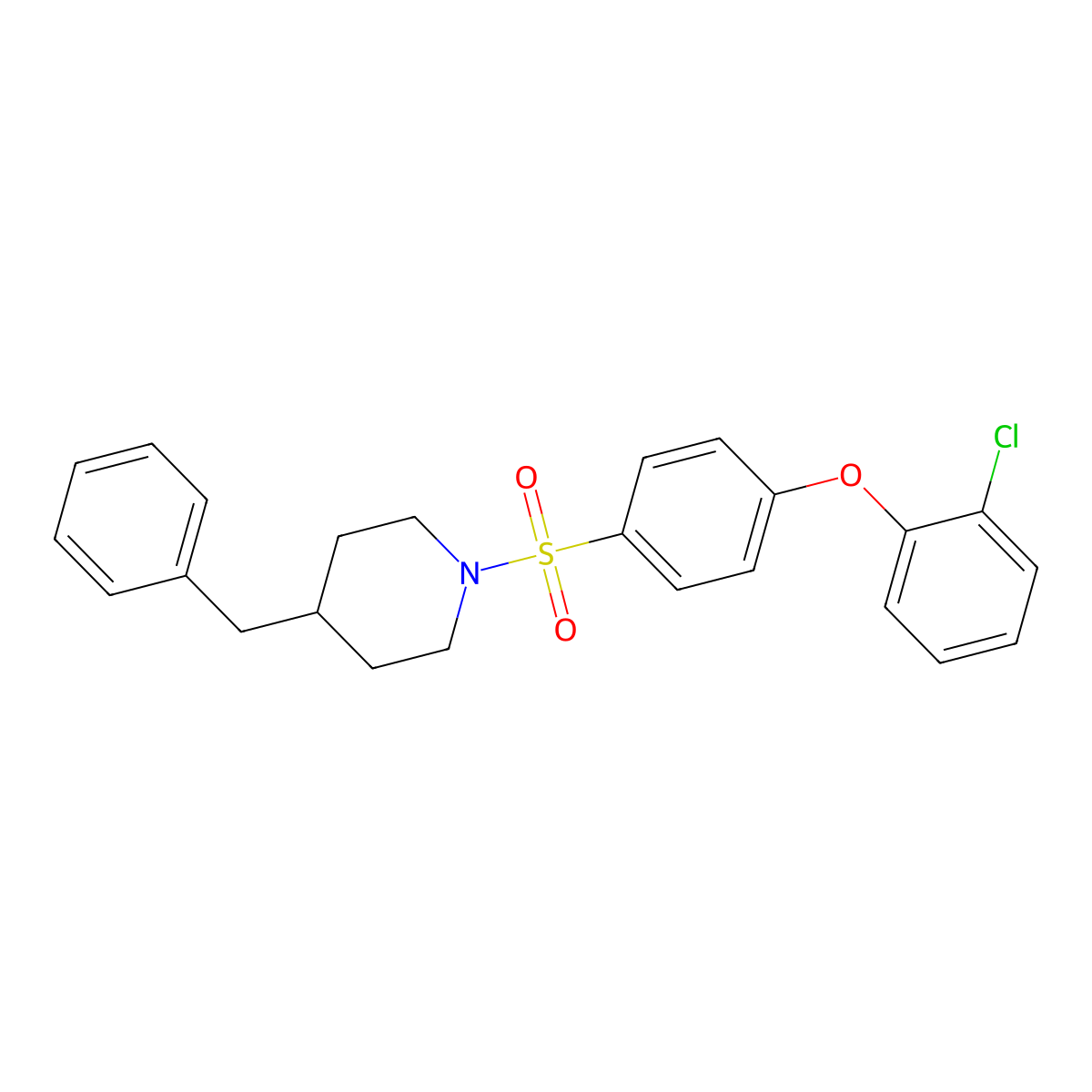 4-Benzyl-1-[4-(2-chlorophenoxy)benzenesulfonyl]piperidine molecular structure, CAS 606944-74-5