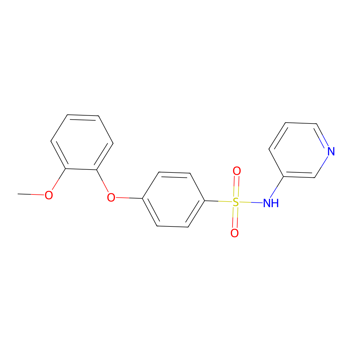 4-(2-methoxyphenoxy)-N-(3-pyridinyl)benzenesulfonamide molecular structure, CAS 606944-90-5