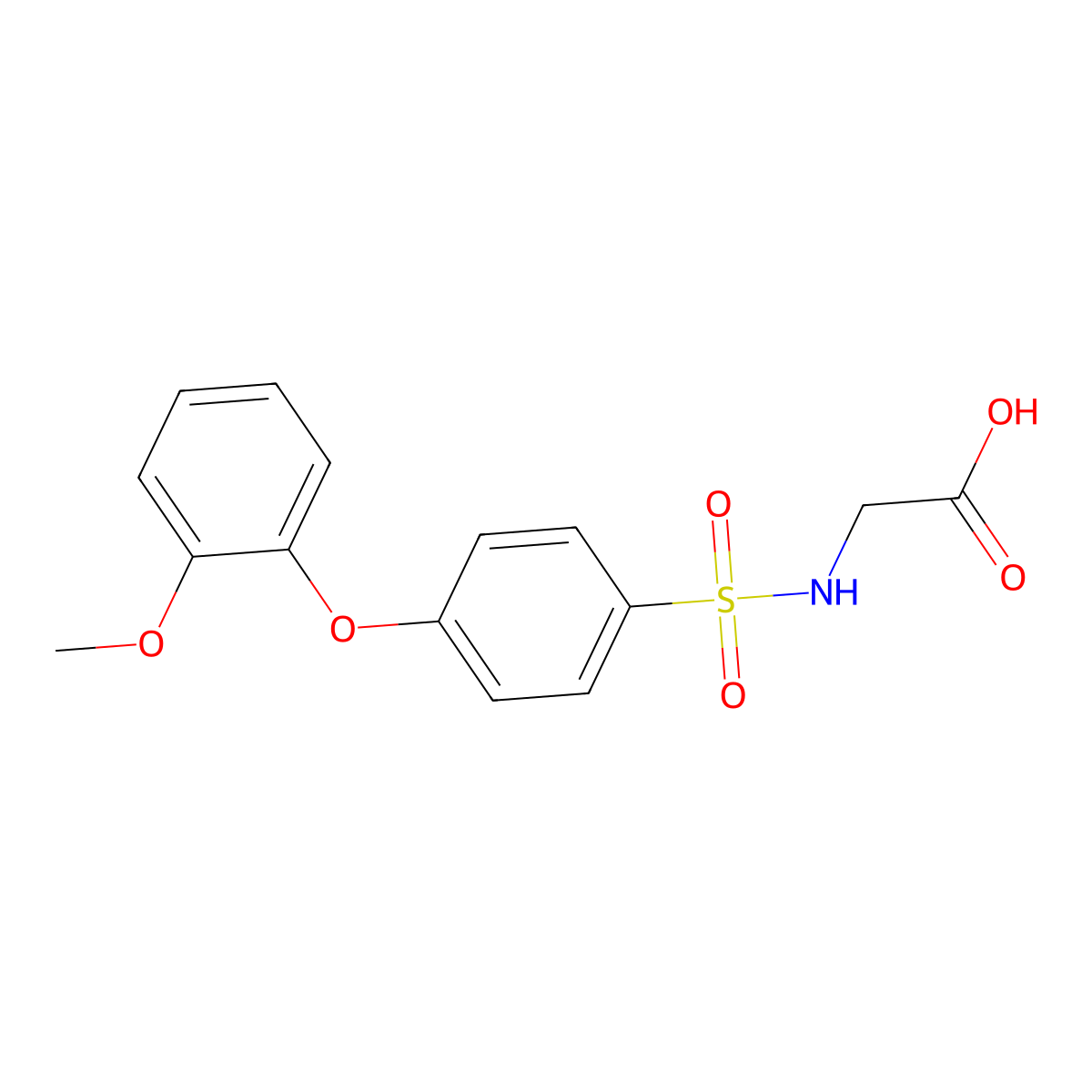 ((4-(2-Methoxyphenoxy)phenyl)sulfonyl)glycine molecular structure, CAS 606944-93-8