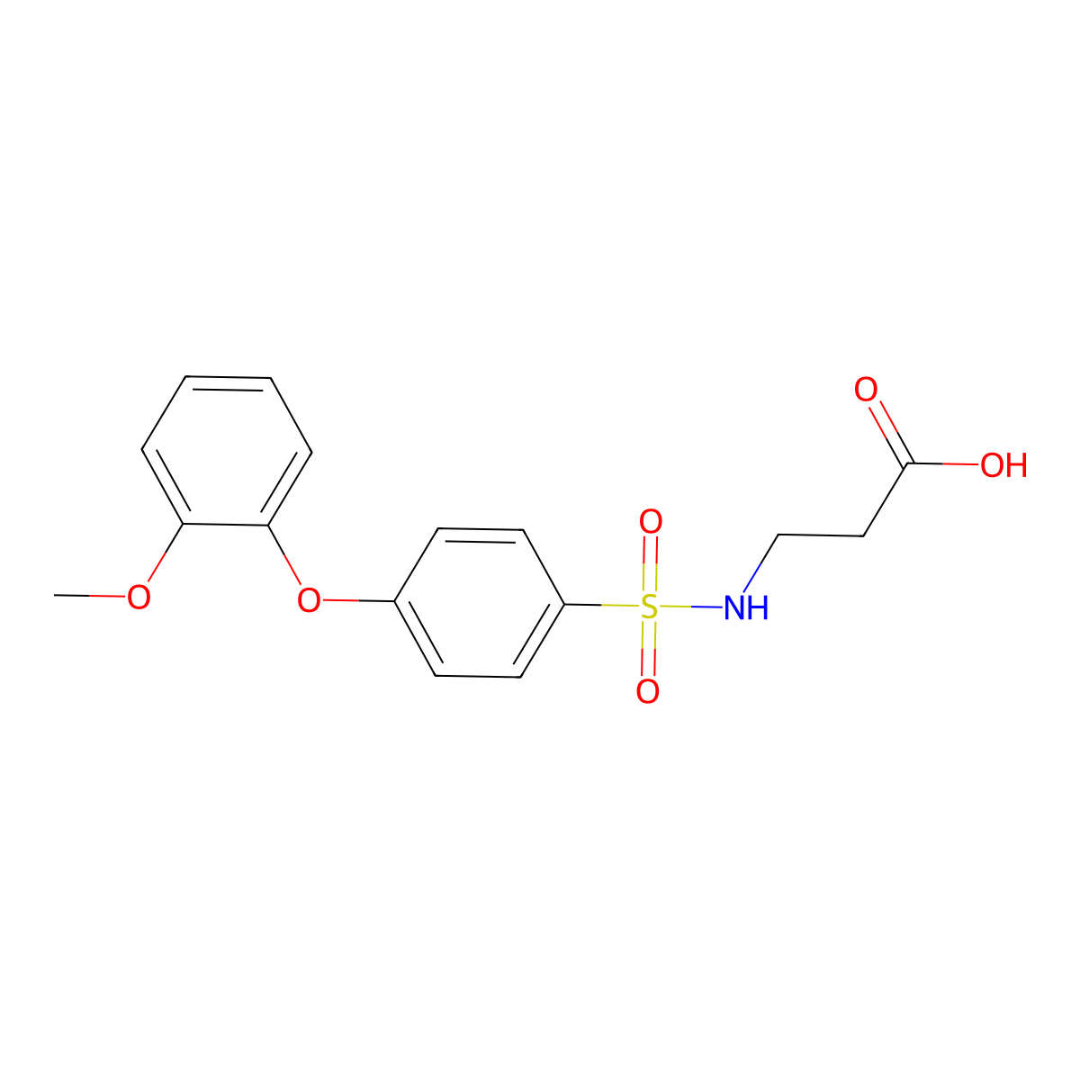 N-[[4-(2-Methoxyphenoxy)phenyl]sulfonyl]-beta-alanine molecular structure, CAS 606944-94-9