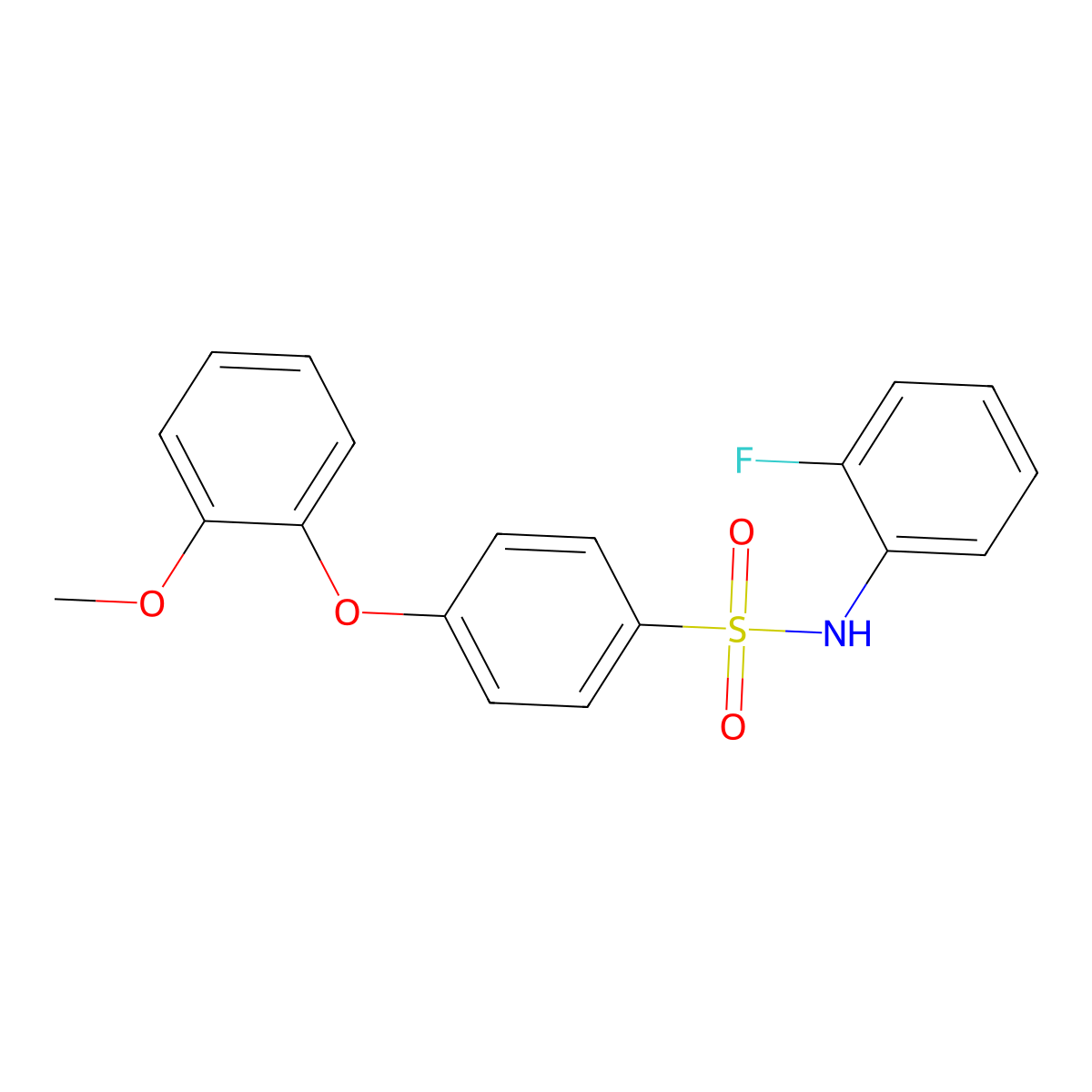 N-(2-fluorophenyl)-4-(2-methoxyphenoxy)benzenesulfonamide molecular structure, CAS 606944-98-3