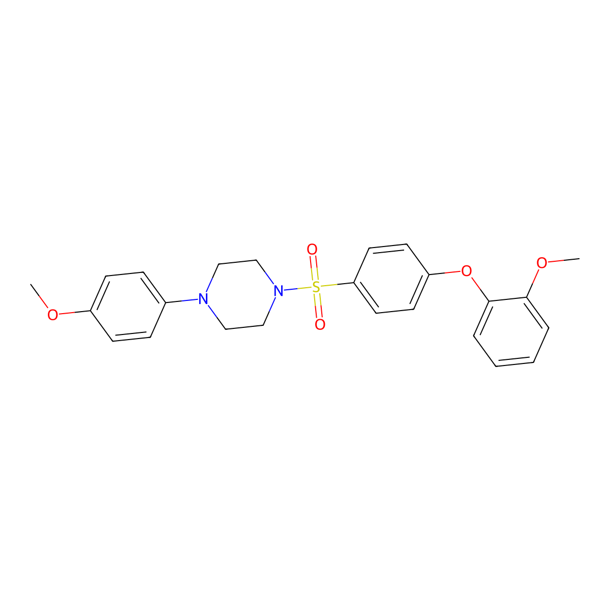 1-{[4-(2-Methoxyphenoxy)phenyl]sulfonyl}-4-(4-methoxyphenyl)piperazine molecular structure, CAS 606945-03-3