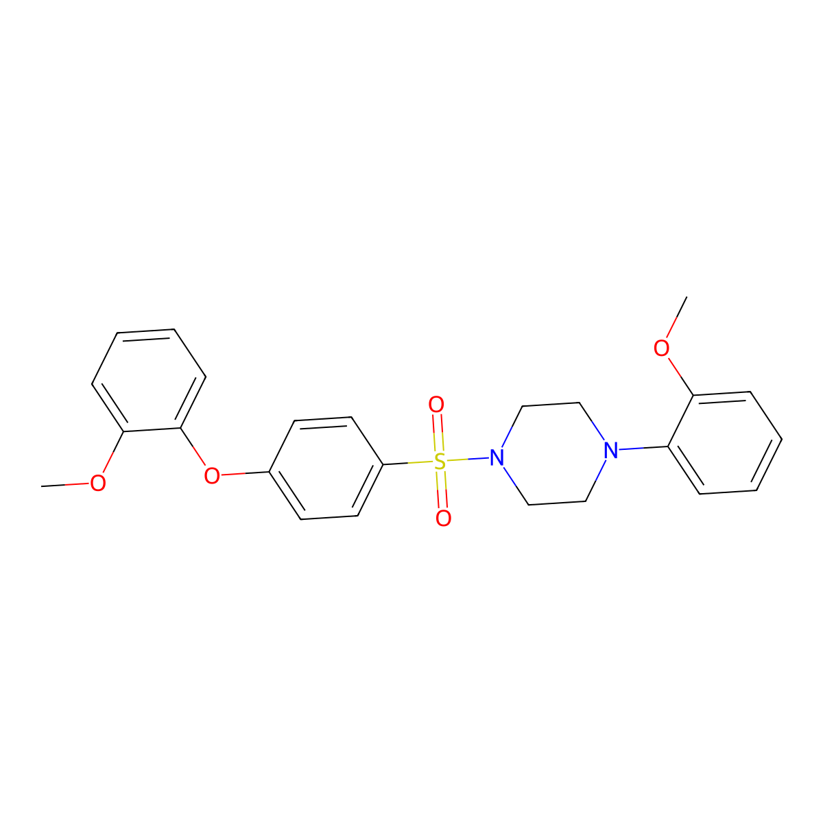 1-[4-(2-Methoxyphenoxy)benzenesulfonyl]-4-(2-methoxyphenyl)piperazine molecular structure, CAS 606945-04-4