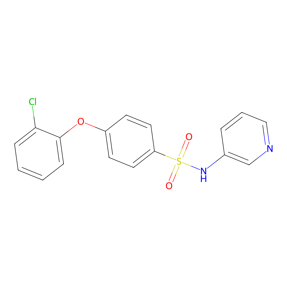 4-(2-chlorophenoxy)-N-(pyridin-3-yl)benzene-1-sulfonamide molecular structure, CAS 606945-25-9