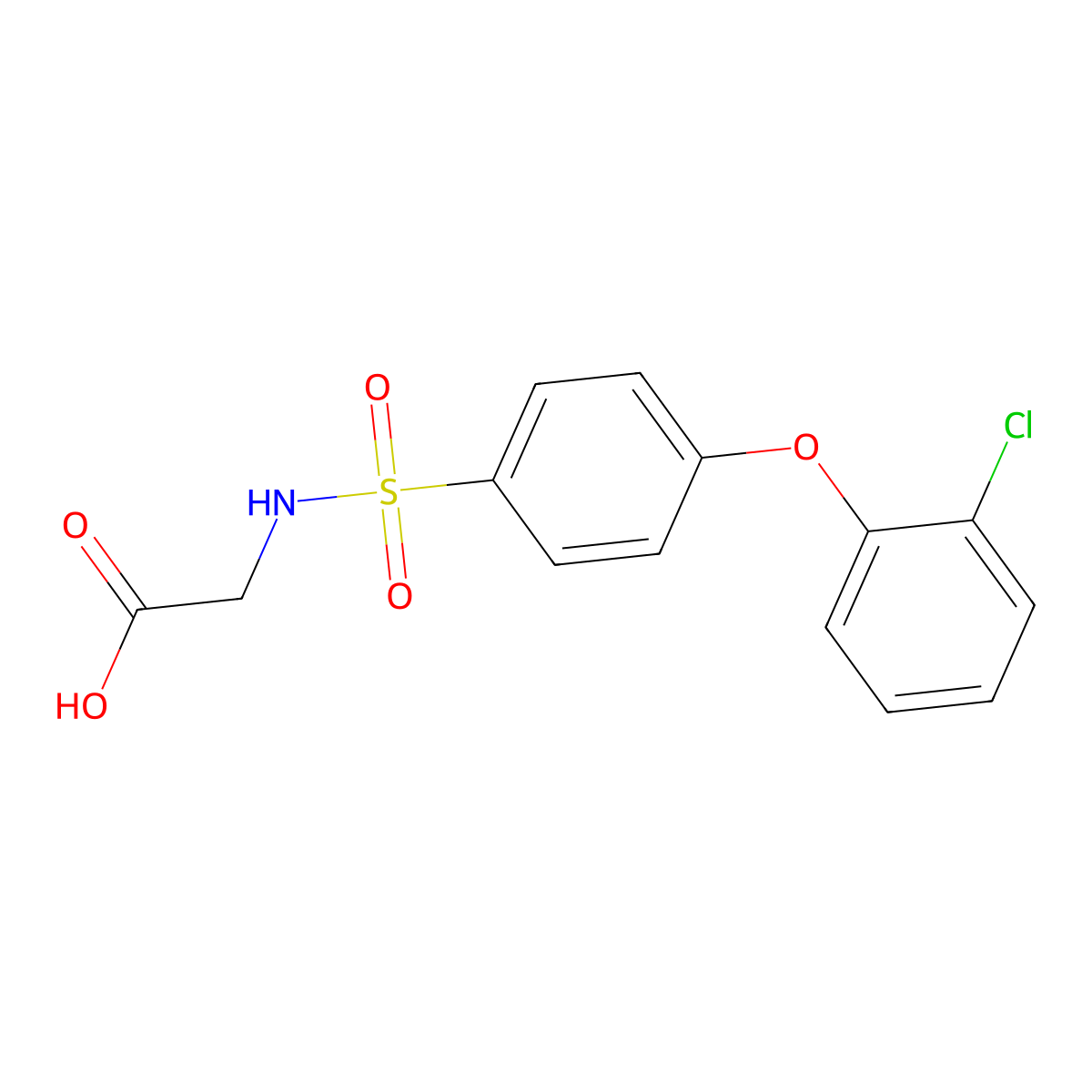 ((4-(2-Chlorophenoxy)phenyl)sulfonyl)glycine molecular structure, CAS 606945-28-2