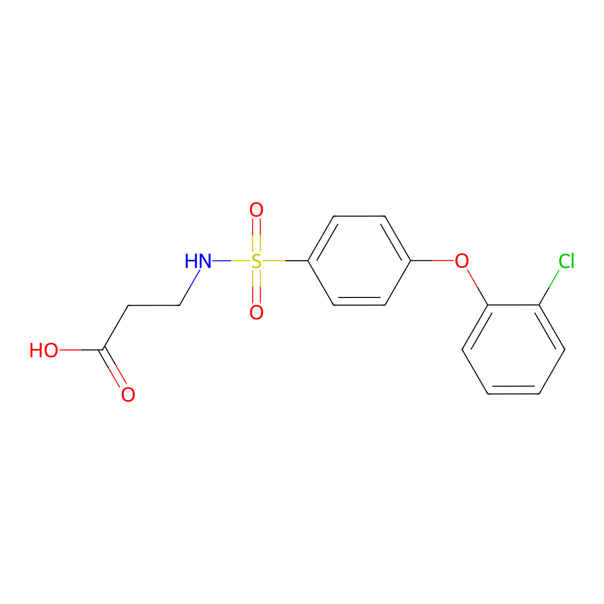 3-((4-(2-Chlorophenoxy)phenyl)sulfonamido)propanoic acid molecular structure, CAS 606945-29-3