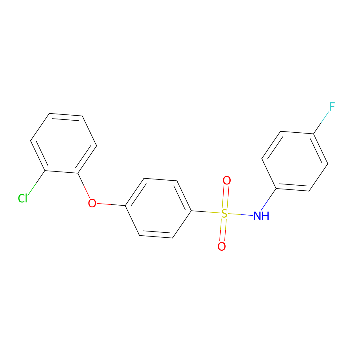 4-(2-chlorophenoxy)-N-(4-fluorophenyl)benzenesulfonamide molecular structure, CAS 606945-34-0