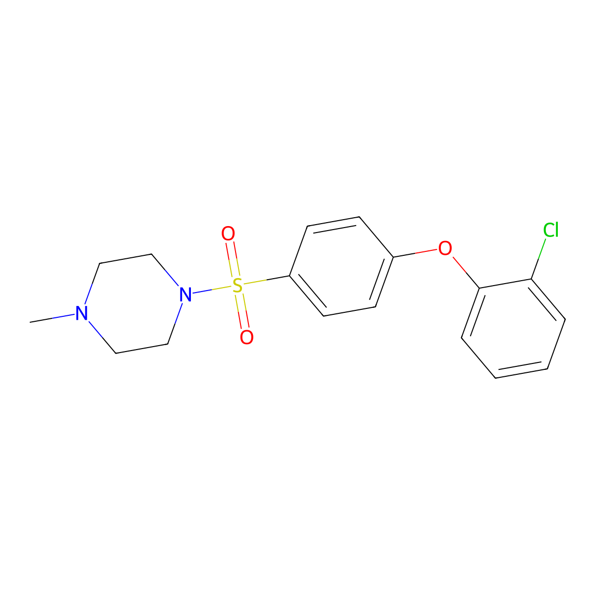 1-[4-(2-Chlorophenoxy)phenyl]sulfonyl-4-methylpiperazine molecular structure, CAS 606945-35-1