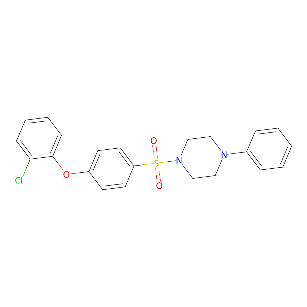 1-[4-(2-Chlorophenoxy)benzenesulfonyl]-4-phenylpiperazine molecular structure, CAS 606945-37-3
